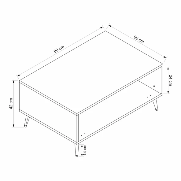 Minar Kale Orta Sehpa Plus - Antrasit Antrasit - Resim 8