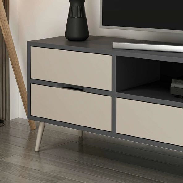 Minar Elina Ayaklı Tv Ünitesi Antr-Kumtaşı - Resim 3