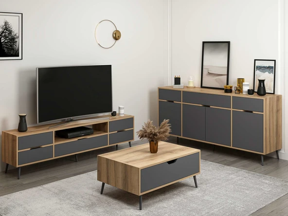 Minar Elina Set1 Dore-Antrasıt ürün görseli 1