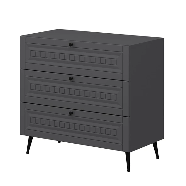 Minar Kale Şifonyer İlkbahar - Antrasit Antrasit - Resim 6