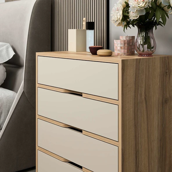 Minar Elina Ayaklı Şifonyer Dore-Kumtaşı - Resim 3