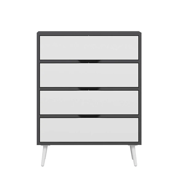 Minar Elina Ayaklı Şifonyer Antr-Beyaz - Resim 5