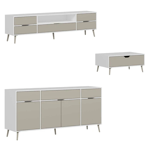 Minar Elina Set1 Beyaz-Kumtaşı - Resim 4