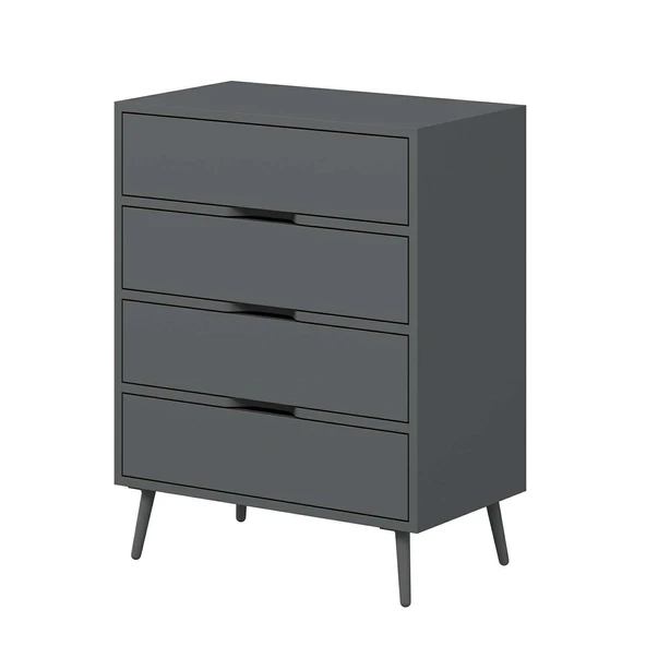 Minar Elina Ayaklı Şifonyer Antr-Antr - Resim 6