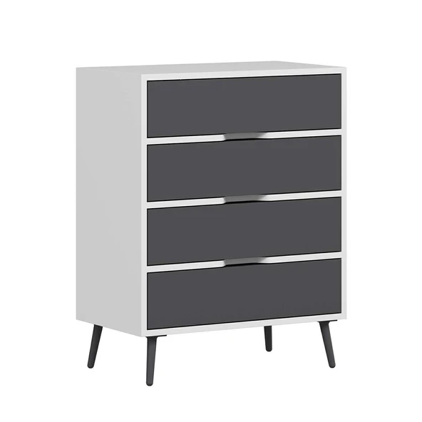 Minar Elina Ayaklı Şifonyer Beyaz-Antr - Resim 4