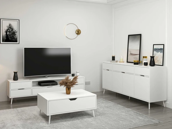 Minar Elina Set1 Beyaz-Beyaz - Resim 2