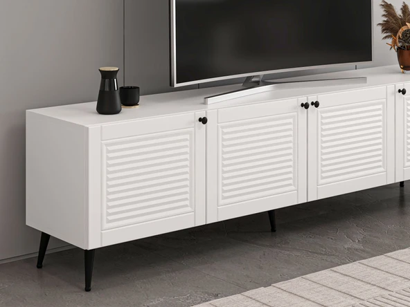 Minar Kale Tv Ünitesi Pandora - Beyaz Beyaz - Resim 4