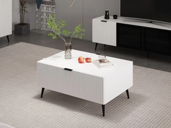 Minar Kale Orta Sehpa Plus - Beyaz Beyaz ürün görseli