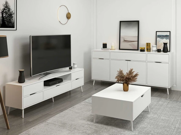 Minar Elina Set1 Beyaz-Beyaz - Resim 3