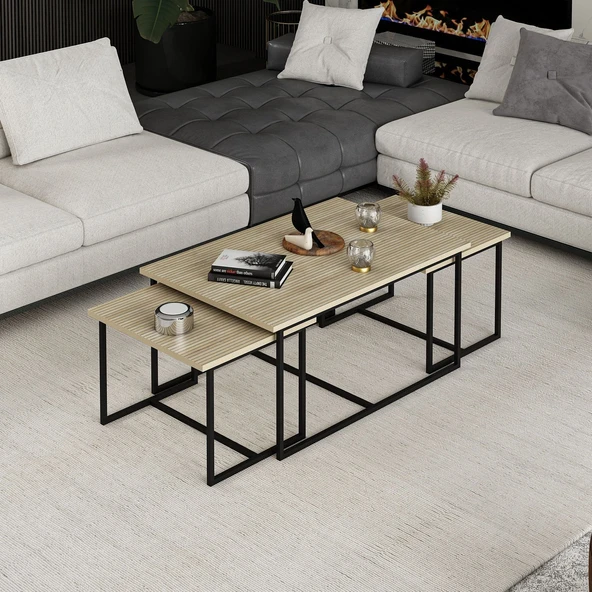 Minar Levada 3Lü Zigonlu Sehpa-Bona - Resim 4