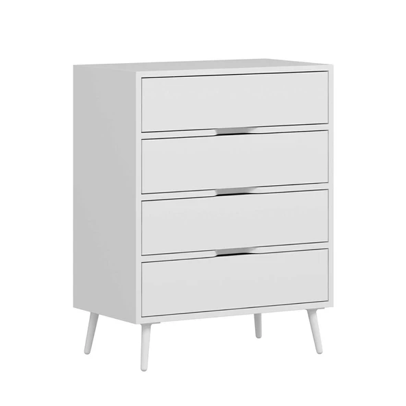 Minar Elina Ayaklı Şifonyer Beyaz-Beyaz - Resim 4