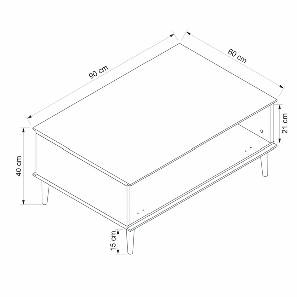 Minar Star Orta Sehpa 2K Soft - Kumtası Siyah - 7