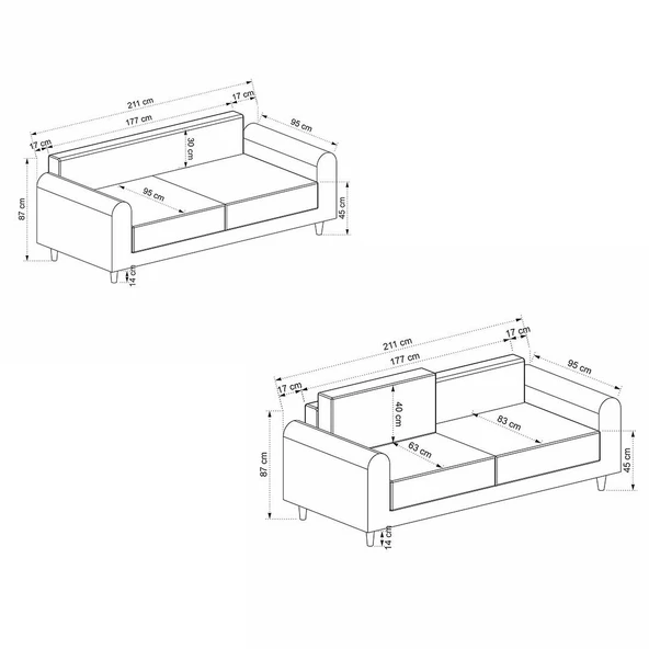 Minar Mitra 3'Lü Koltuk-Ares05 - Resim 3