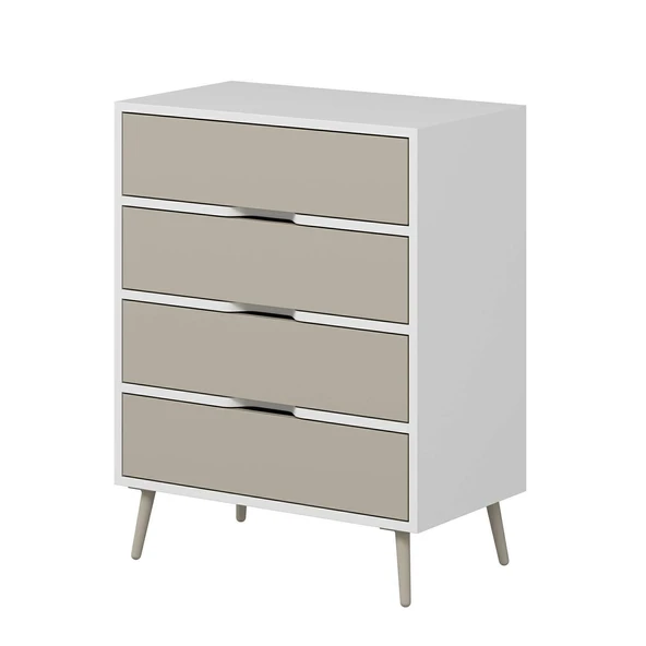 Minar Elina Ayaklı Şifonyer Beyaz-Kumtaşı - Resim 6