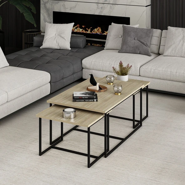 Minar Levada 3Lü Zigonlu Sehpa-Bona - Resim 2