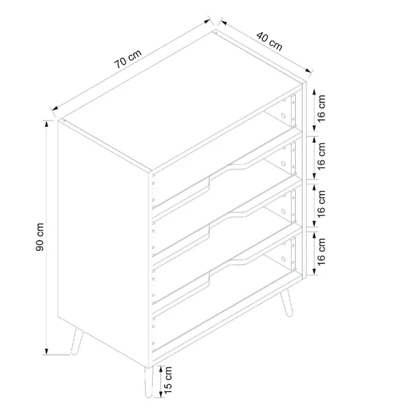 Minar Elina Ayaklı Şifonyer Beyaz-Beyaz - Resim 8