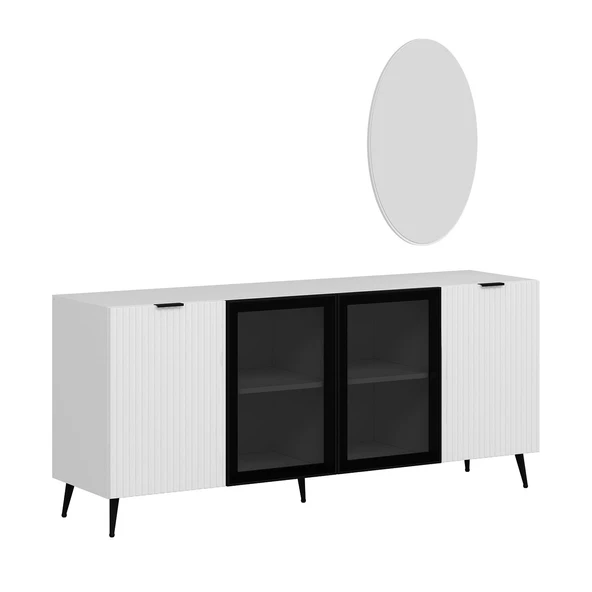 Minar Kale Plus Set1 Tv + Orta Sehpa + Aynalı Konsol Beyaz - 5