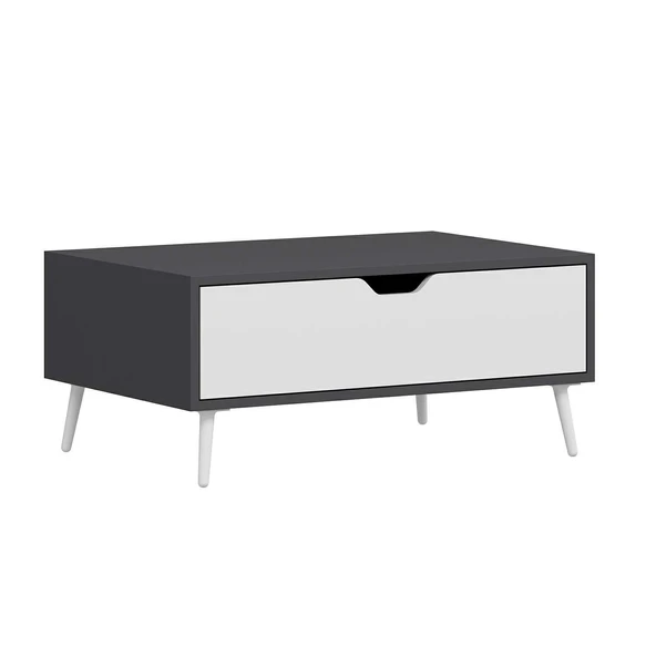 Minar Elina Ayaklı Orta Sehpa- Antr-Beyaz - Resim 6