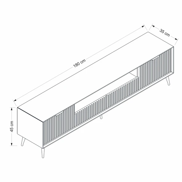 Minar Kale Luxe Tv 180 Cm Ayaklı Tv Unıtesı-Kumtası - 8