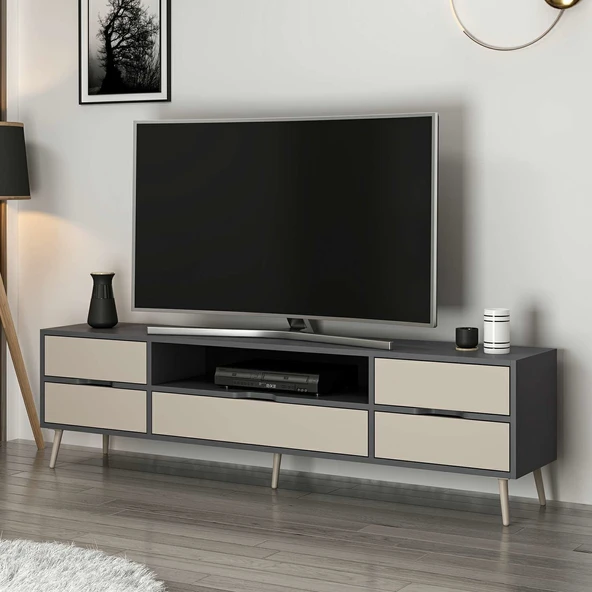 Minar Elina Ayaklı Tv Ünitesi Antr-Kumtaşı - Resim 2