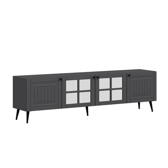 Minar Kale İlkbahar Set1 Tv + Orta Sehpa + Aynalı Konsol Antrasit - Resim 5