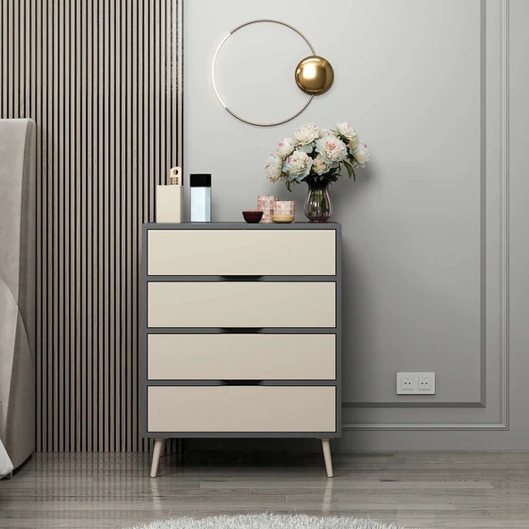 Minar Elina Ayaklı Şifonyer Antr-Kumtaşı - Resim 2