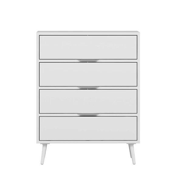 Minar Elina Ayaklı Şifonyer Beyaz-Beyaz - Resim 5
