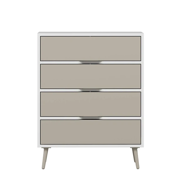 Minar Elina Ayaklı Şifonyer Beyaz-Kumtaşı - Resim 5