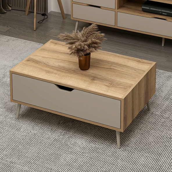 Minar Elina Ayaklı Orta Sehpa- Dore-Kumtaşı - Resim 2