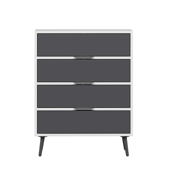 Minar Elina Ayaklı Şifonyer Beyaz-Antr - Resim 5