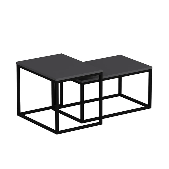 Minar Leka Metal Orta Sehpa-Antrasit Siyah - Resim 4