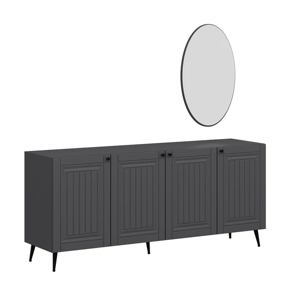 Minar Kale İlkbahar Set1 Tv + Orta Sehpa + Aynalı Konsol Antrasit - Resim 6