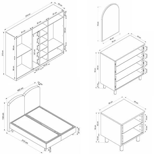 Minar Lotus Yatak Odası Set 1 - 6