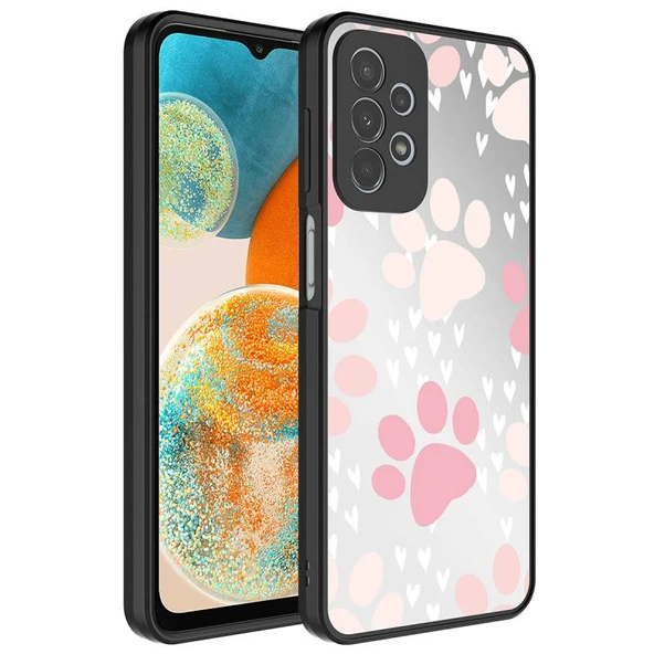 Samsung Galaxy A23 Ayna Görünümlü ve Desenli Şık Mirror Premium Kılıf Pati