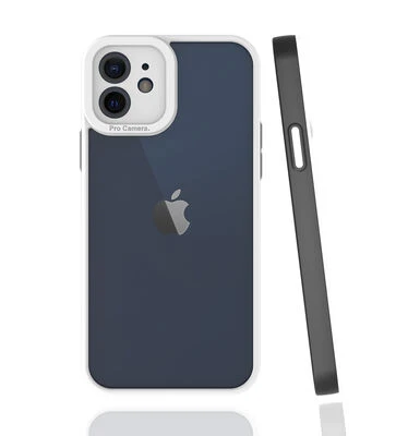 iPhone 12 Kılıf Şık Tasarımlı ve Kamera Korumalı Mima Premium Kapak Siyah