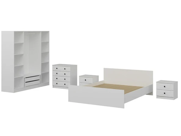 Minar Kale190 Yatak Odası Set 62 Beyaz Mebran - Resim 5