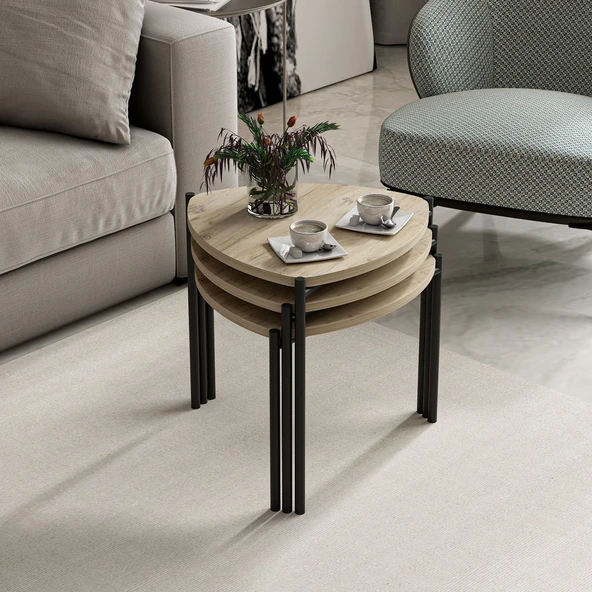 Minar Lenny Zigon Sehpa 3 Lü-Senza - Resim 2