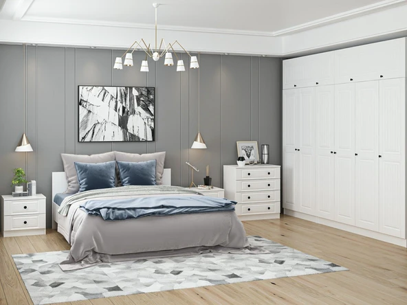 Minar Kale190 Yatak Odası Set 76 Beyaz Mebran - Resim 2