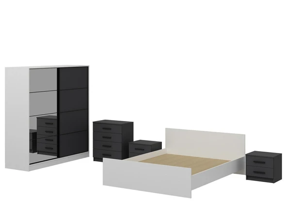 Minar Kale190 Yatak Odası Set 45 Beyaz Antrasit - Resim 5