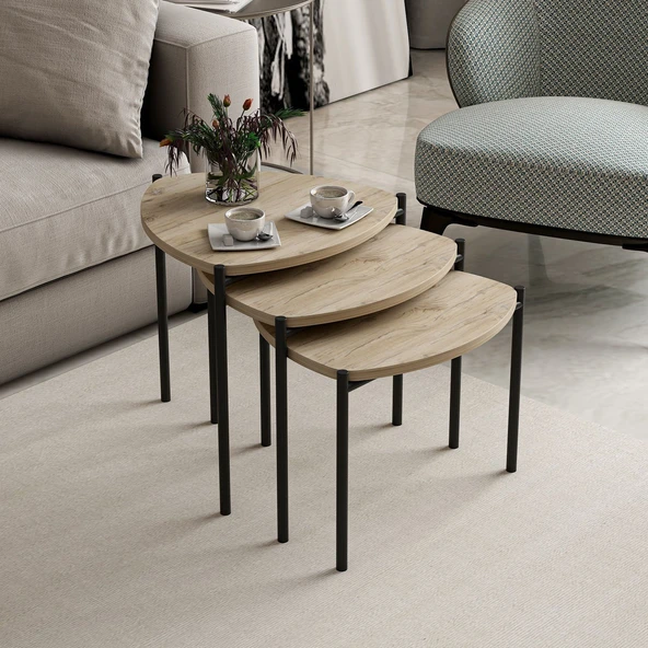 Minar Lenny Zigon Sehpa 3 Lü-Senza - Resim 5