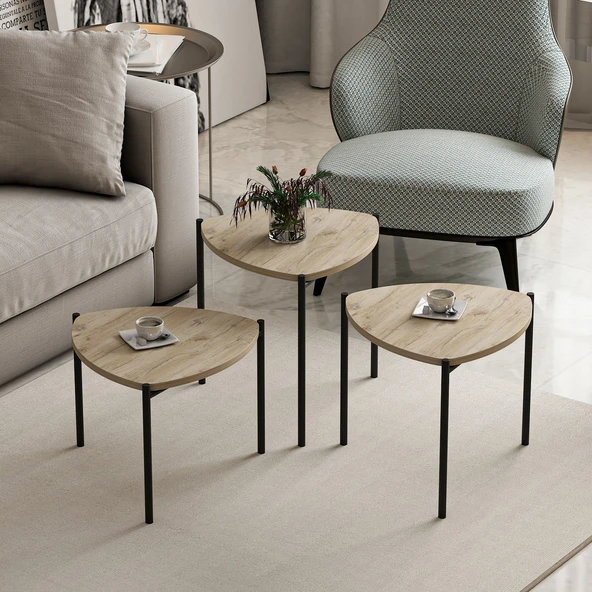 Minar Lenny Zigon Sehpa 3 Lü-Senza - Resim 6