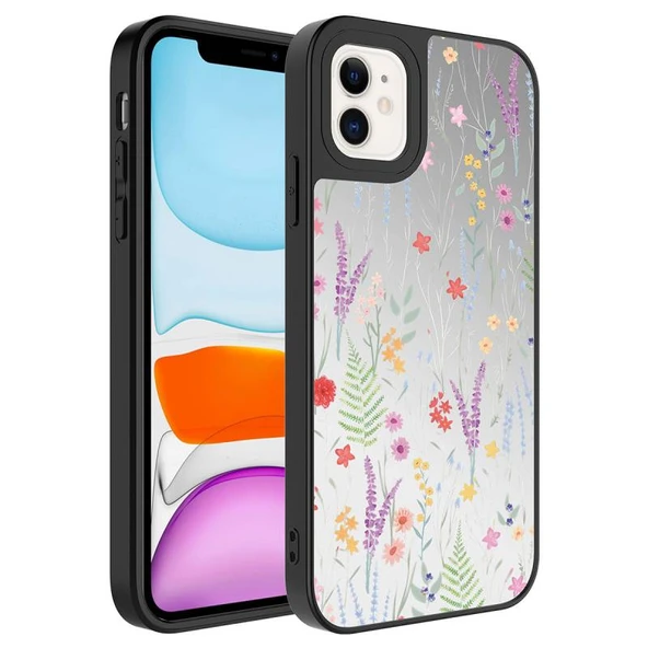 iPhone 11 Ayna Görünümlü ve Desenli Şık Mirror Premium Kılıf Dallar