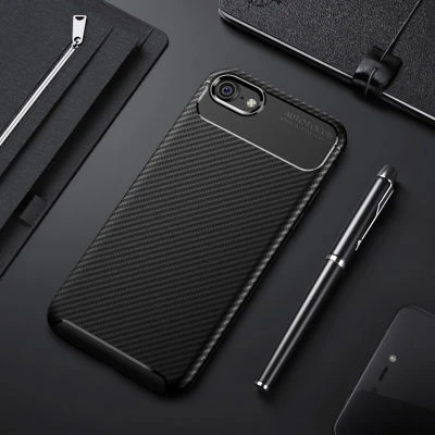 iPhone 8 Kılıf Karbon Desenli Şık Negro Premium Silikon Kapak Siyah