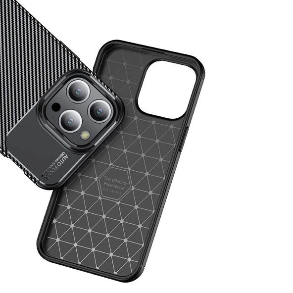 Huawei P40 Lite Kılıf Karbon Desenli Şık Negro Premium Silikon Kapak Lacivert - 2