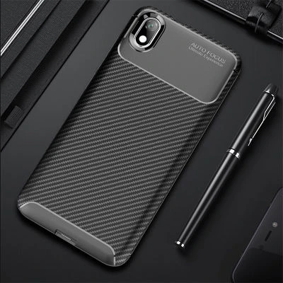 Redmi 7A Kılıf Karbon Desenli Şık Negro Premium Silikon Kapak Siyah