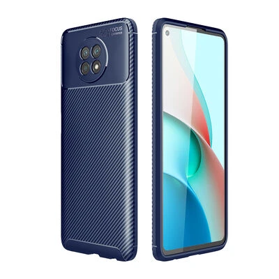 Redmi Note 9T Kılıf Karbon Desenli Şık Negro Premium Silikon Kapak Lacivert