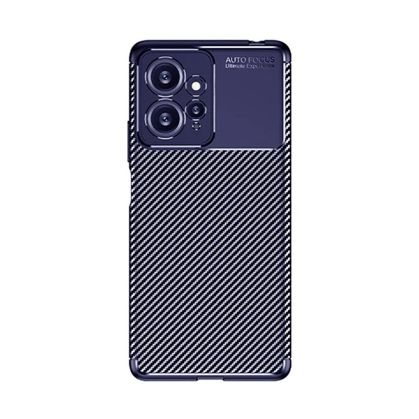 Redmi Note 12 4G Kılıf Karbon Desenli Şık Negro Premium Silikon Kapak Lacivert