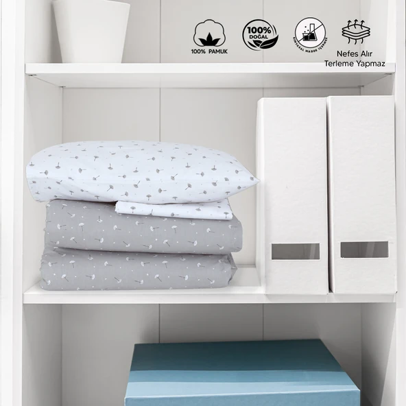 Huggy %100 Pamuk 130x80 Park Yatak Beşik Bebek Nevresim Takımı - 9