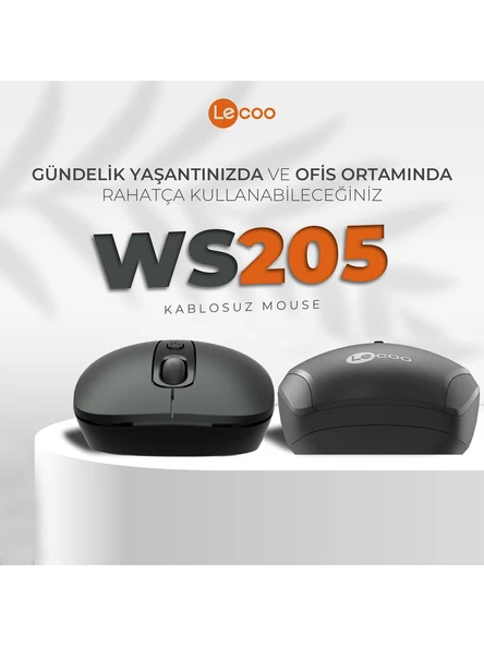 Lenovo Lecoo WS205 Ergonomik Optik Kablosuz Mouse - 4