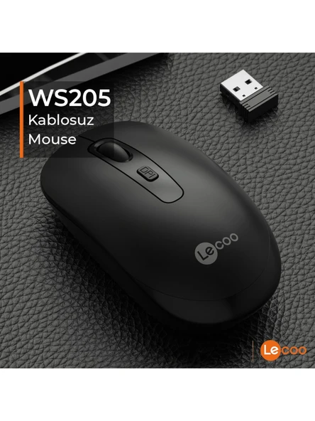Lenovo Lecoo WS205 Ergonomik Optik Kablosuz Mouse - 5